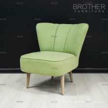 Salon rembourré bois jambes chaise coussin en tissu avec le dos de l&#39;aile